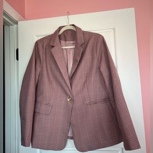 Pink checked blazer